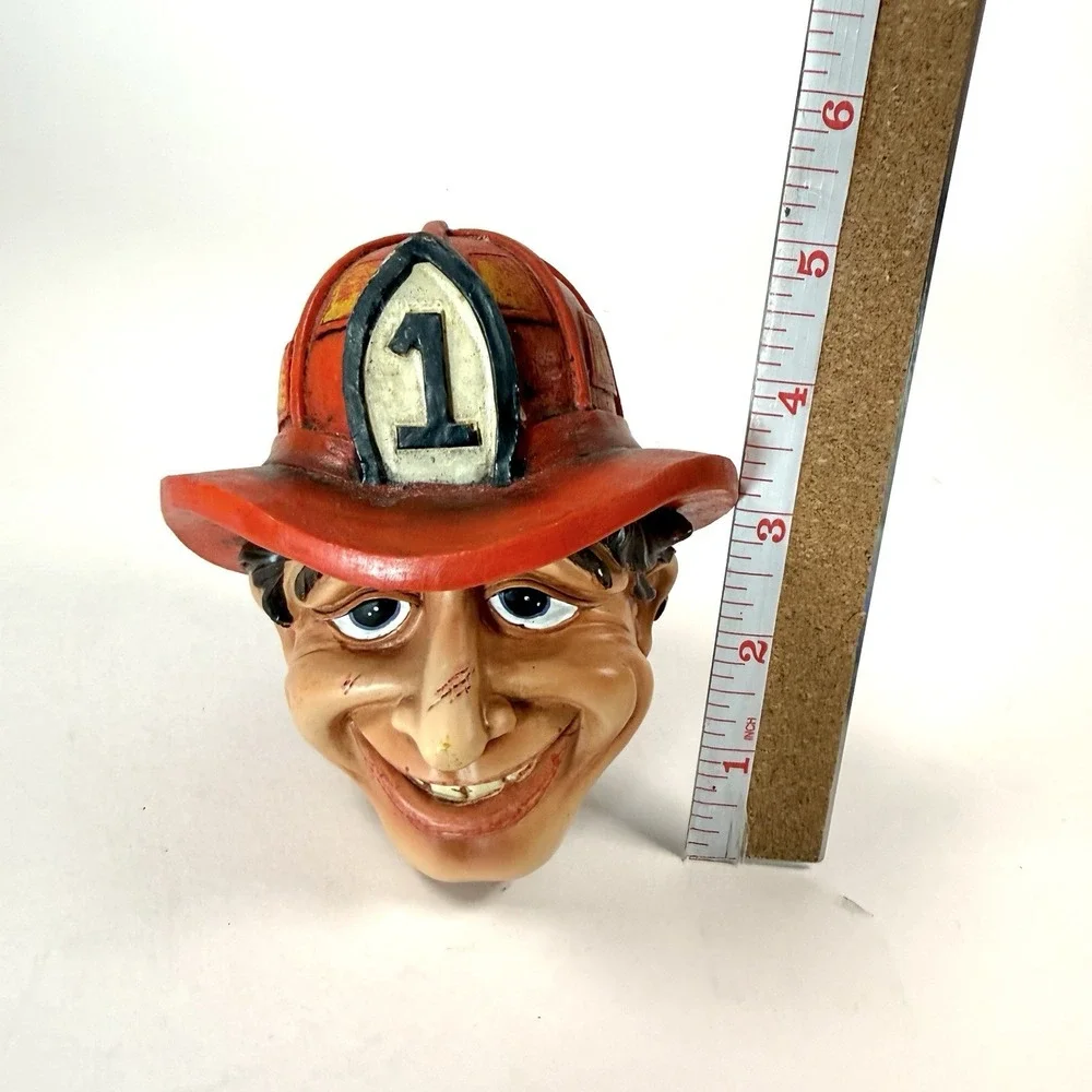 Firefighter Wine Bottle Holder Resin Figurine Rescue Cat Novelty‎ Decor